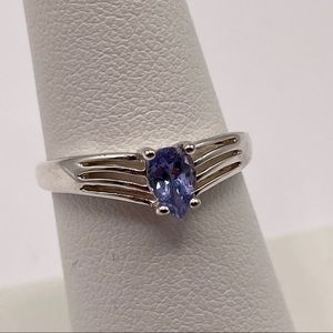 Tanzanite Pear Shape Ring, .925 SS, Sz 7